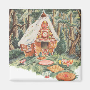 Vintage Fairy Tale, Hansel and Gretel Candy House Magnet