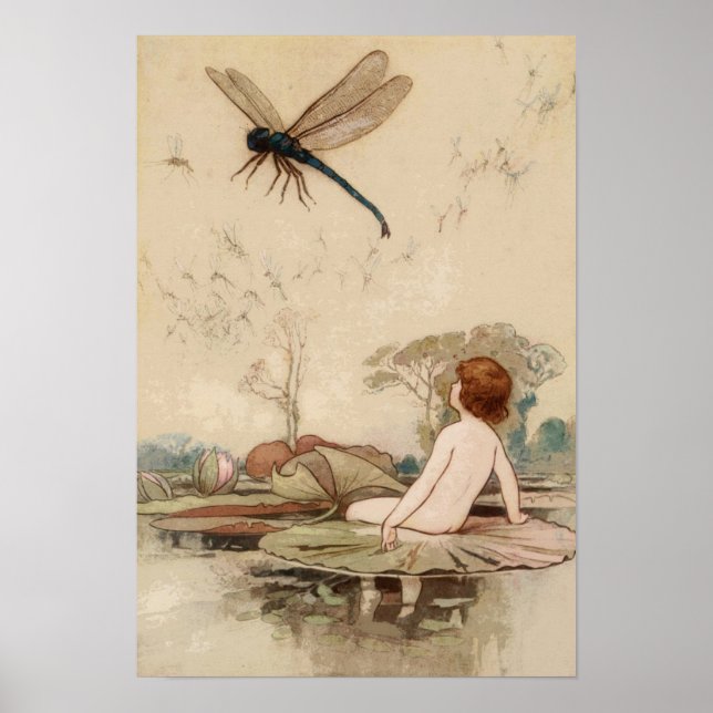 Vintage Fairy Tale Illustration Poster (Front)