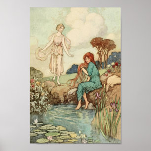 Vintage Fairy Tale Illustration Poster