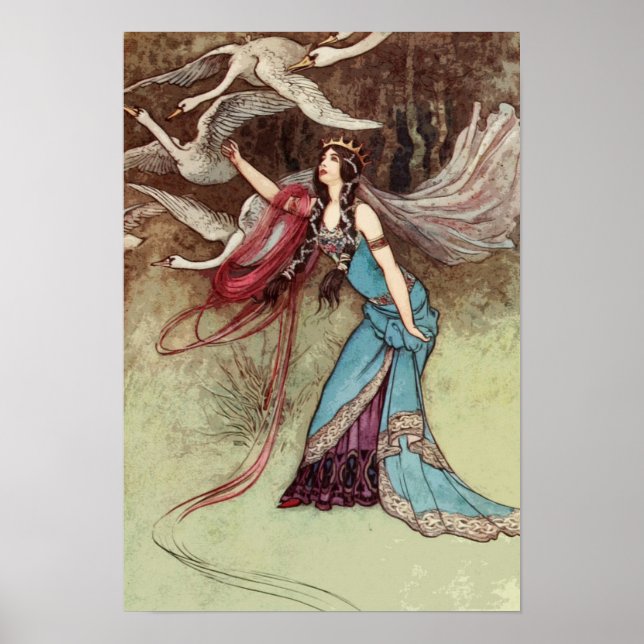 Vintage Fairy Tale Illustration Poster (Front)