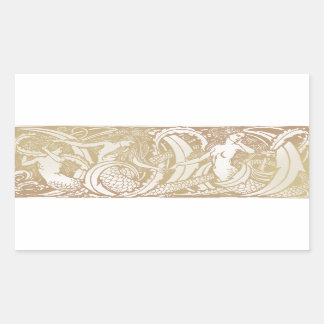 Vintage Fairy Tale Mermaid Art Rectangular Sticker