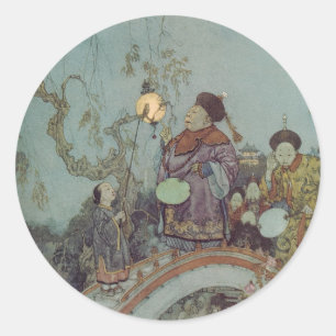 Vintage Fairy Tale, Nightingale by Edmund Dulac Classic Round Sticker