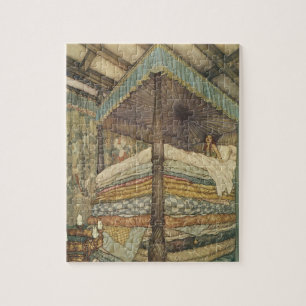 Vintage Fairy Tale, Princess and Pea, Edmund Dulac Jigsaw Puzzle