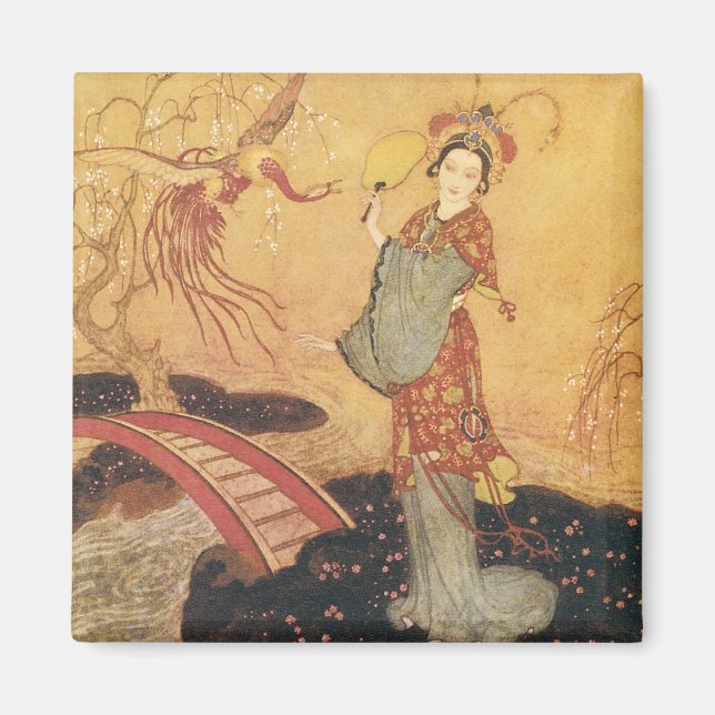 Vintage Fairy Tale Princess Badoura, Edmund Dulac Magnet (Front)