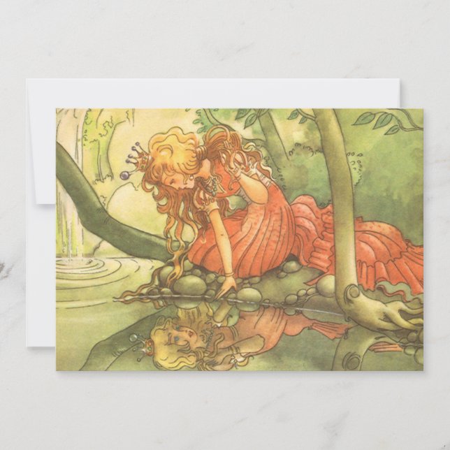 Vintage Fairy Tale Princess Frog Prince Invitation (Front)
