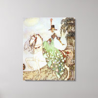 Vintage Fairy Tale Princess Riding a White Horse
