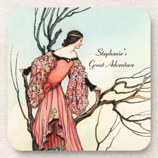 Vintage Fairy Tale Princess Whimsical Storybook Coaster