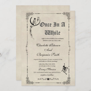 Vintage Fairy tale Storybook Wedding  Invitation