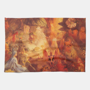 Vintage Fairy Tale The Captive Robin by Fitzgerald Tea Towel