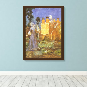 Vintage Fairy Tales Cinderella and Fairy Godmother Canvas Print
