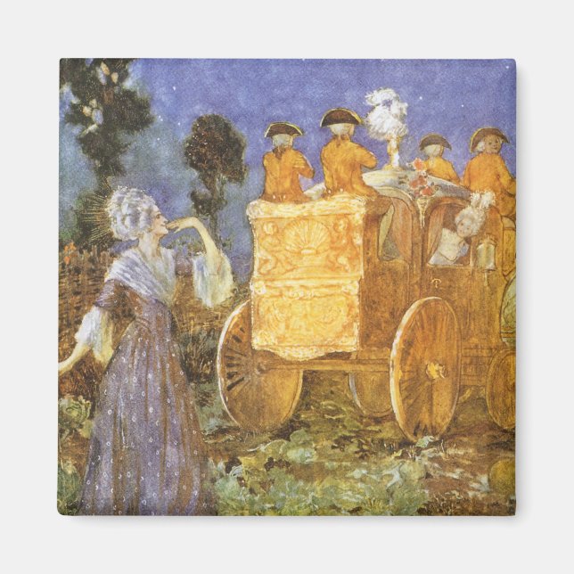 Vintage Fairy Tales Cinderella and Fairy Godmother Magnet (Front)