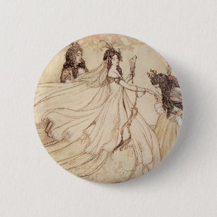 Vintage Fairy Tales, Cinderella by Arthur Rackham 6 Cm Round Badge