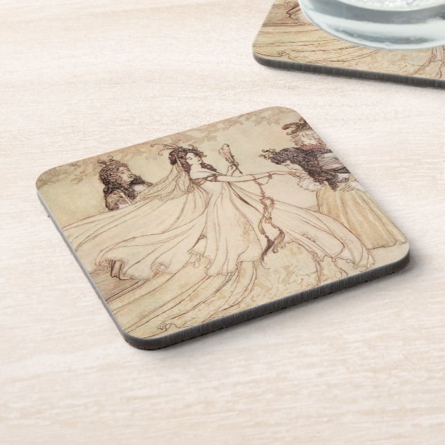 Vintage Fairy Tales, Cinderella by Arthur Rackham Coaster (Left Side)