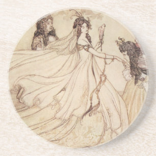 Vintage Fairy Tales, Cinderella by Arthur Rackham Coaster