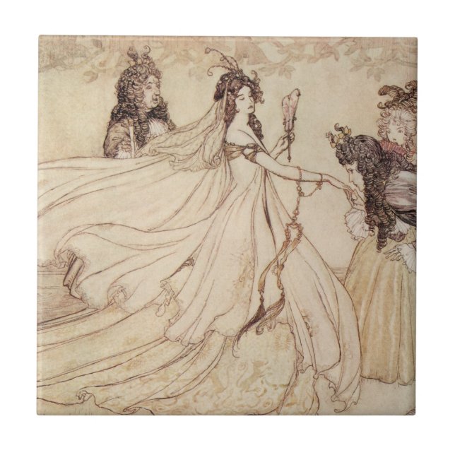 Vintage Fairy Tales, Cinderella by Arthur Rackham Tile (Front)
