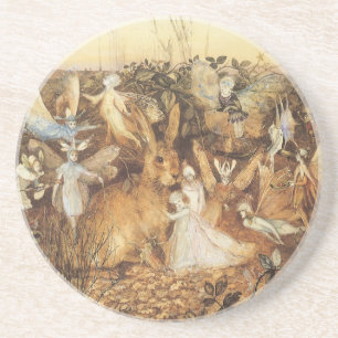 Vintage Fairy Tales, Rabbit Among the Fairies Coaster
