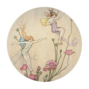 Vintage Fairy Tales, Three Spirits Filled With Joy Cutting Board