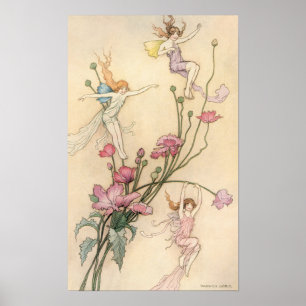 Vintage Fairy Tales, Three Spirits Filled With Joy Poster