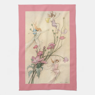 Vintage Fairy Tales, Three Spirits Filled With Joy Tea Towel