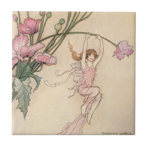 Image of Vintage Fairy Tales, Three Spirits Filled With Joy Tile