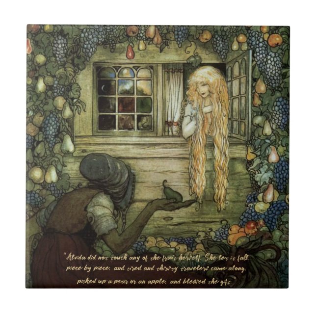 Vintage Fairytale Art Alvida’s Window Tile (Front)