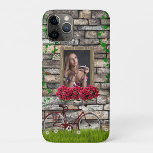 Vintage Fairytale Bicycle Roses Girly Photo Frame iPhone 11 Pro Case