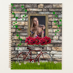 Vintage Fairytale Bicycle Roses Girly Photo Frame Planner