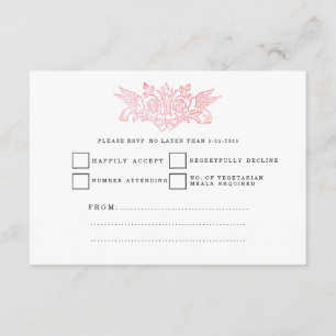 Vintage Fairytale Birds Wedding RSVP Cards