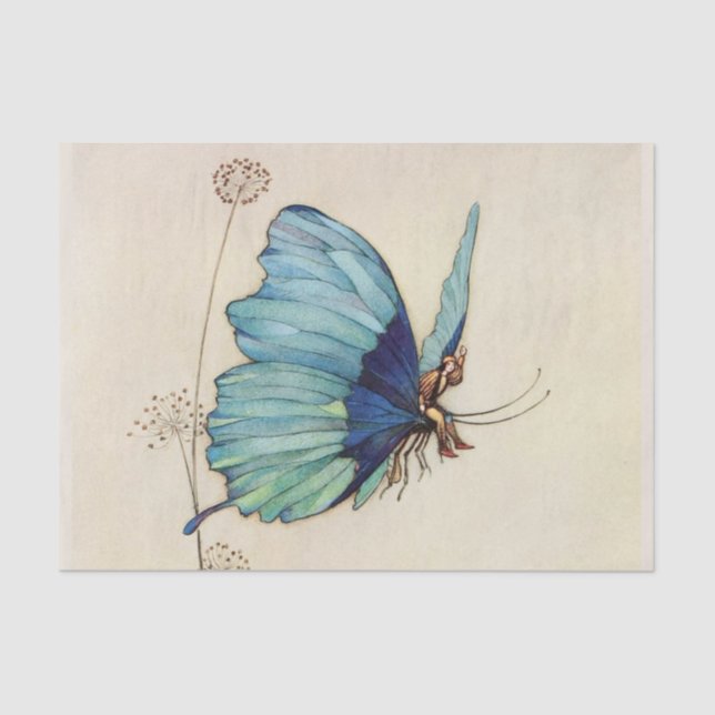 Vintage Fairytale Butterfly Fairy Decoupage Tissue Paper (Front)