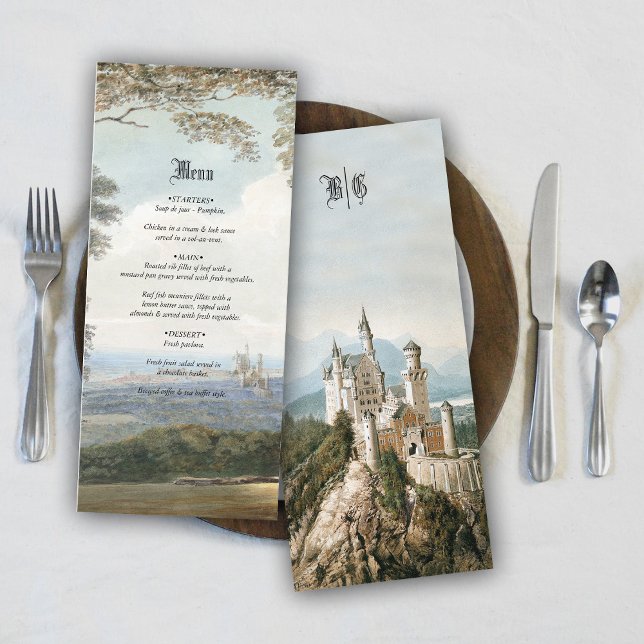 Vintage Fairytale Castle Rustic Forest Wedding Menu (Vintage Fairytale Castle Rustic Forest Wedding Menu)
