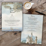 Vintage Fairytale Castle Rustic Wedding Itinerary  Programme<br><div class="desc">A beautiful fairytale castle set among a rustic forest. A unique wedding design that uses vintage watercolor illustrations of fairytale settings. A "once upon a time" and "happily ever after" storybook style wedding design ideal for a prince and princess wedding theme. Elegant story book script typography is used to create...</div>