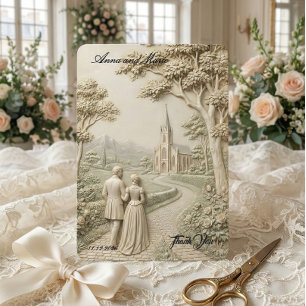 Vintage Fairytale Gothic Church Architecture Thank You Card