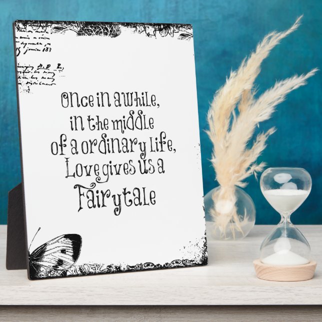 Vintage Fairytale Love Quote Plaque (Side)