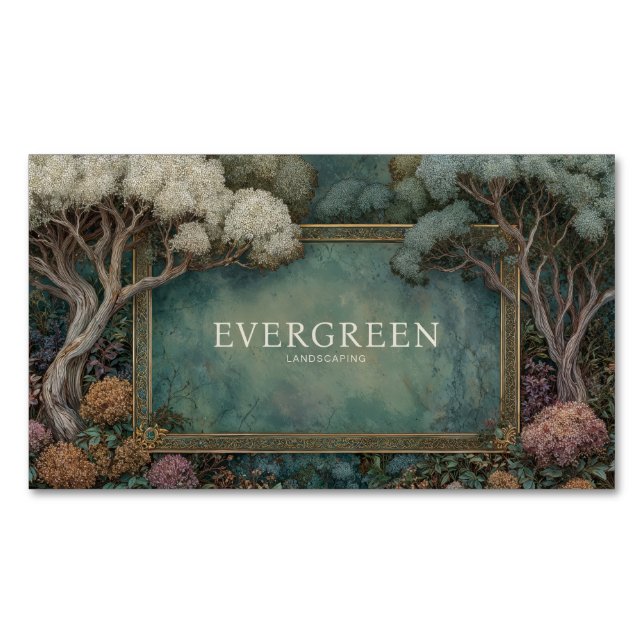 Vintage Fairytale Ornate Frame Magnetic Business Card (Front)