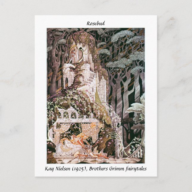Vintage fairytale Rosebud illustration Kay Nielsen Postcard (Front)