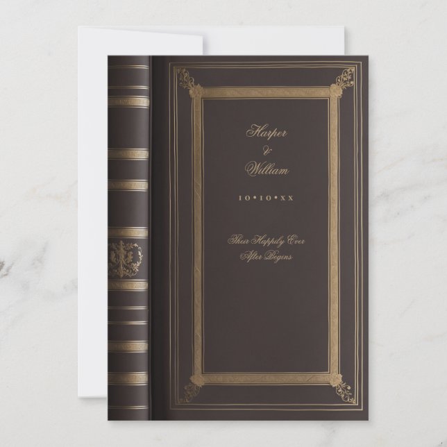 Vintage Fairytale storybook wedding invitation (Front)