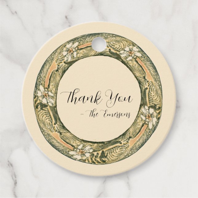 Vintage Fairytale Wedding Favour Tags (Front)