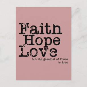 Vintage Faith Hope Love Postcard