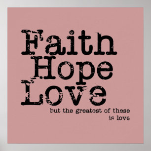 Vintage Faith Hope Love Poster