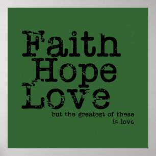 Vintage Faith Hope Love Poster