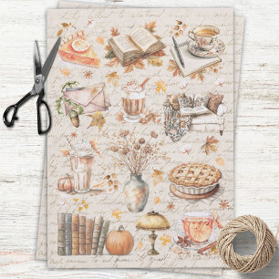 Vintage Fall Autumn Essential Book Food Aesthetic Tissue Paper