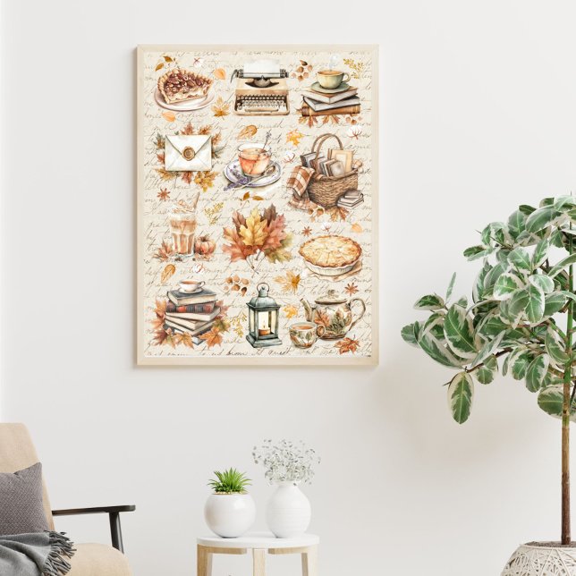 Vintage Fall Autumn Favourite Antique Aesthetic Poster (In situ)