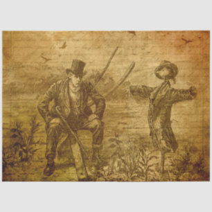 Vintage Fall Autumn Scarecrow Decoupage Tissue Paper