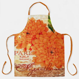 Vintage Fall chrysanthemums Apron