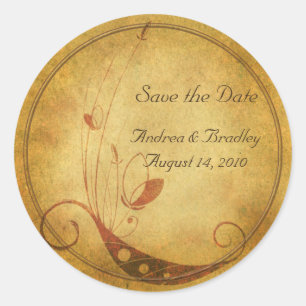 Vintage Fall Country Floral Wedding Sticker