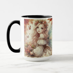 Vintage Fall Fairy with Autumn leaves  Mug