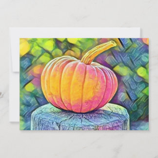 Vintage Fall pumpkins fall colours watercolor  Invitation