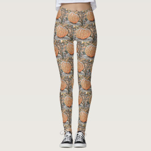 Vintage Fall pumpkins fall colours watercolor Leggings