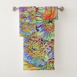 Vintage Fall pumpkins fall colours watercolor  Sho Bath Towel Set