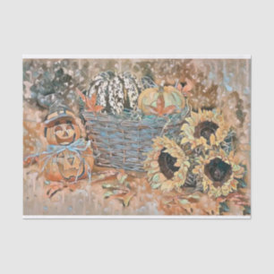 Vintage Fall pumpkins fall colours watercolor Sho Tissue Paper